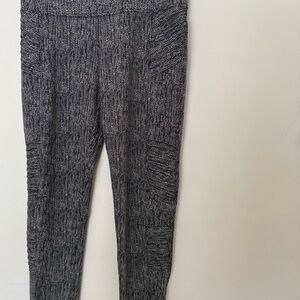 Athleta Black and Gray Herringbone Leggings